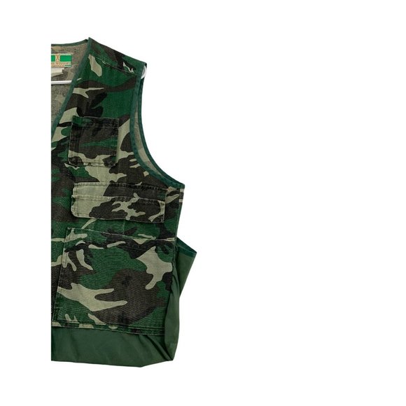 GAME WINNER SPORTSWEAR Vest Mens Fishing/Hunting Green Camouflage Width 23.5 in - Picture 3 of 10